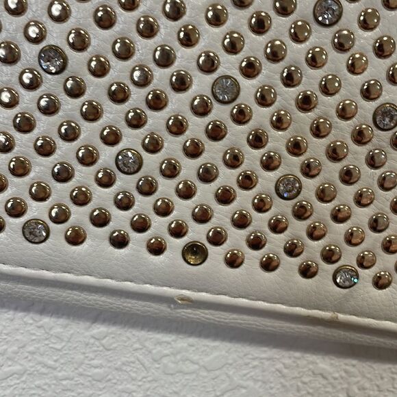 White diamond studded clutch shoulder bag - Picture 4 of 7